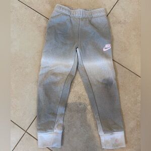 Nike Kids Gray and Pink Logo Joggers